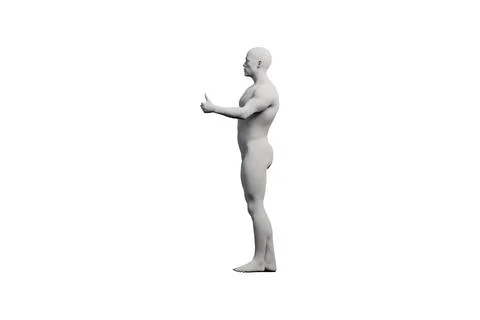 Mannequin gesturing confidently in white studio Stock Illustration