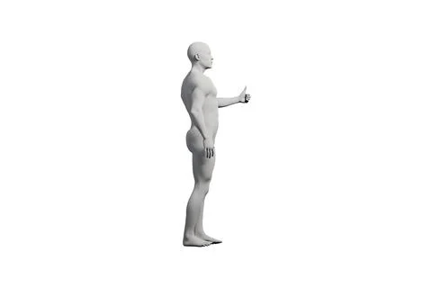 Mannequin gesturing confidently in a white studio Stock Illustration