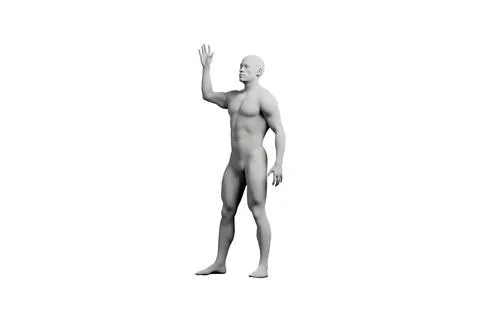 Mannequin gesturing confidently in white studio Stock Illustration