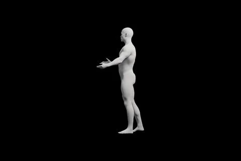Mannequin gesturing in studio with black background Stock Illustration