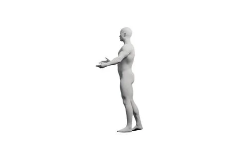 Mannequin gesturing in studio with white background Stock Illustration