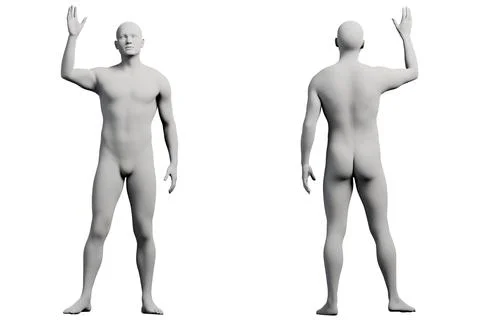 Mannequin gesturing in white studio Stock Illustration