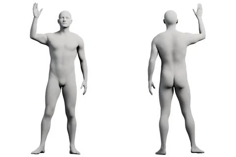 Mannequin gesturing in white studio Stock Illustration
