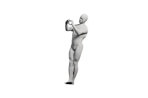 Mannequin in golf swing pose, right back three-quarter view Stock Illustration