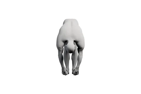 Mannequin in handstand pose on matte white studio background Stock Illustration