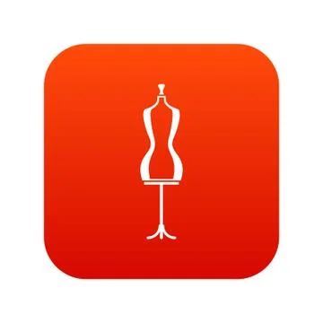 Mannequin icon digital red Illustrazione stock