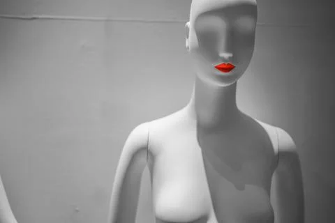 Mannequin with lipstick Stock Photos