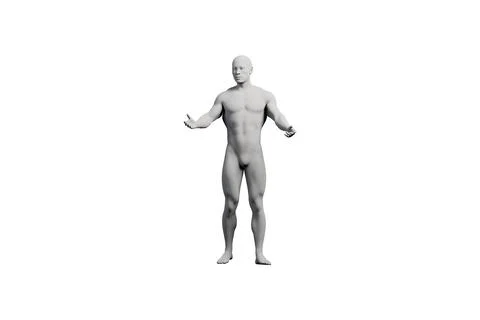 Mannequin with open arms in front view Stock Illustration