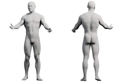 Mannequin with open arms in studio Stock Illustration