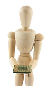 Mannequin with processor Stock Photos