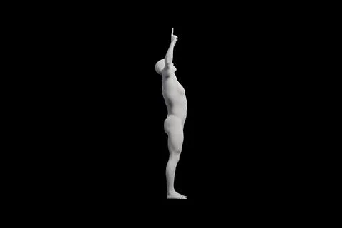 Mannequin reaching up in black studio Stock Illustration