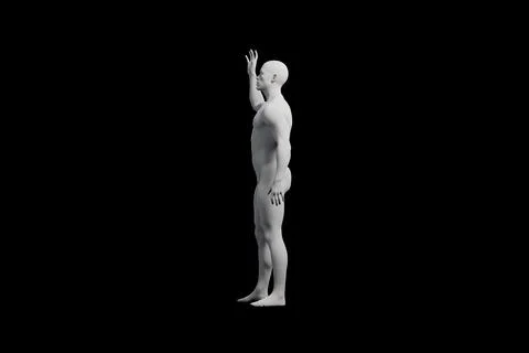Mannequin reaching confident pose side view Stock Illustration