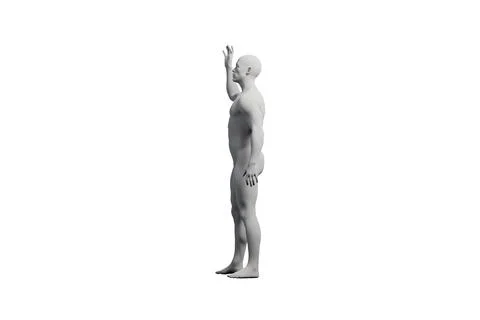 Mannequin reaching confident pose side view Stock Illustration