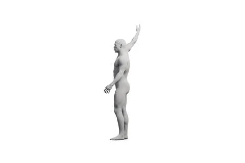 Mannequin reaching confident pose side view Stock Illustration