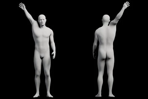 Mannequin reaching confidently in black studio Stock Illustration