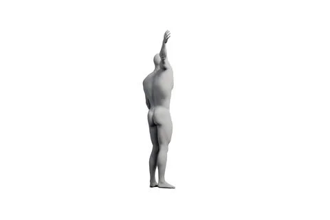 Mannequin reaching confidently in white studio Stock Illustration