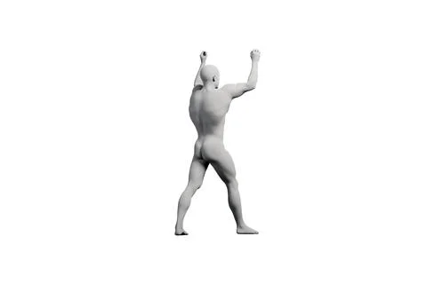 Mannequin reaching confidently in white studio Stock Illustration