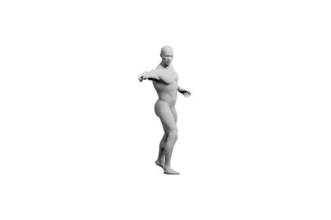 Mannequin reaching forward in black studio Stock Illustration