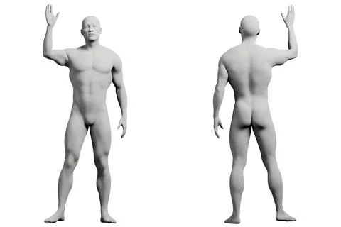 Mannequin reaching front and back views Stock Illustration