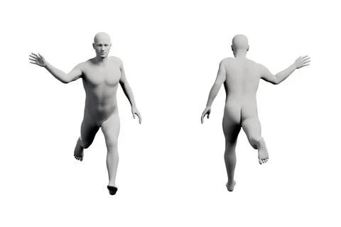 Mannequin reaching front back studio Stock Illustration