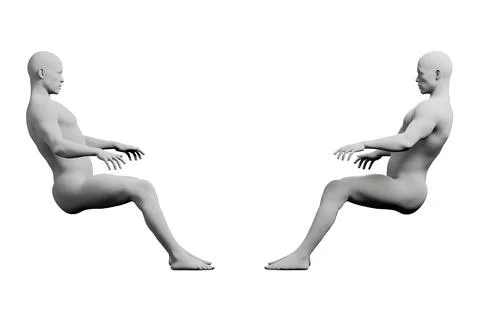 Mannequin reaching grid studio Stock Illustration