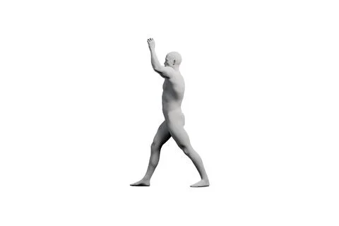 Mannequin reaching hand up confident pose Stock Illustration