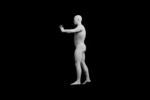 Mannequin reaching out in black studio Stock Illustration