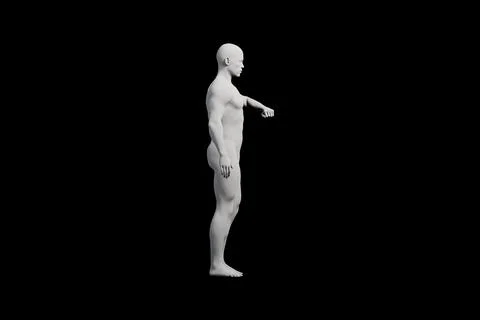 Mannequin reaching out in black studio イラスト素材