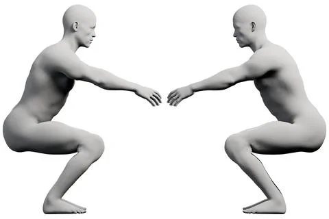 Mannequin reaching out in studio collage Illustrazione stock