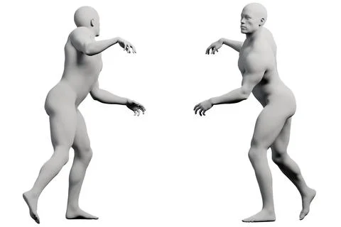 Mannequin reaching out in studio grid Stock Illustration