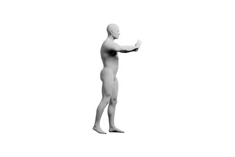 Mannequin reaching out in white studio Stock Illustration