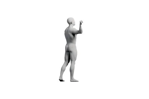 Mannequin reaching out in white studio Stock Illustration