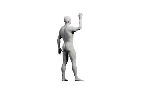 Mannequin reaching out in white studio Stock Illustration