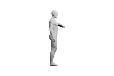 Mannequin reaching out in white studio イラスト素材