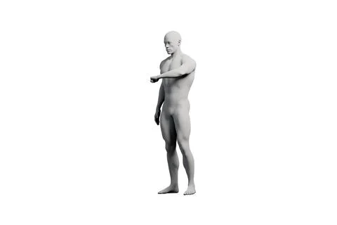 Mannequin reaching right back three-quarter view Stock Illustration