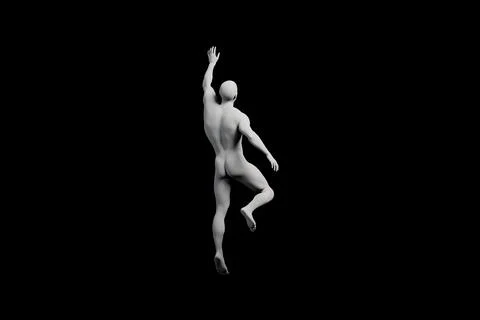 Mannequin reaching for something in black studio Stock Illustration