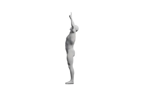 Mannequin reaching up in studio setting 스톡 일러스트