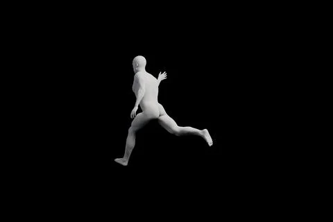 Mannequin running in black studio Stock Illustration