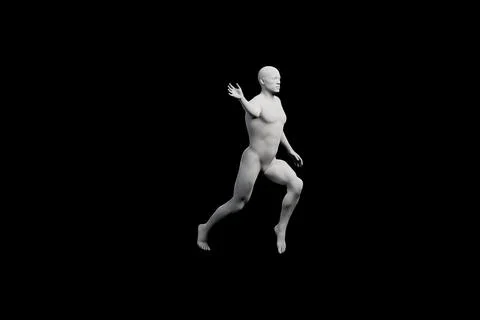 Mannequin running in black studio Illustrazione stock