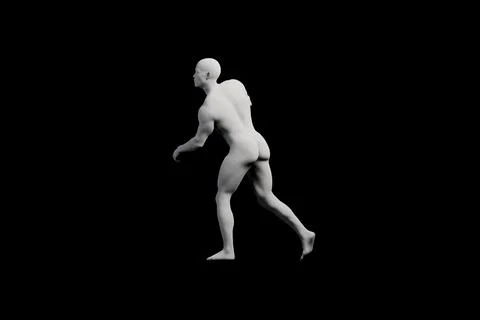 Mannequin running dynamic studio side view Stock Illustration