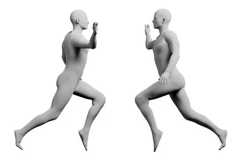 Mannequin running grid studio 스톡 일러스트