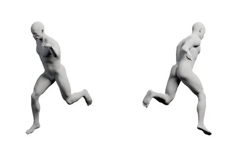 Mannequin running grid studio Stock Illustration