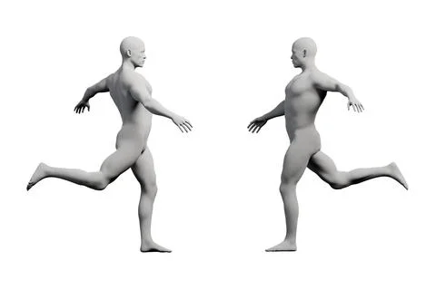 Mannequin running grid studio Stock Illustration
