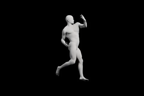 Mannequin running side view studio lighting Stock Illustration