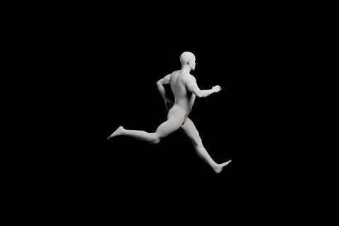 Mannequin running side view studio Stock Illustration