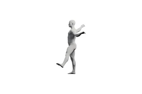 Mannequin running side view studio Stock Illustration