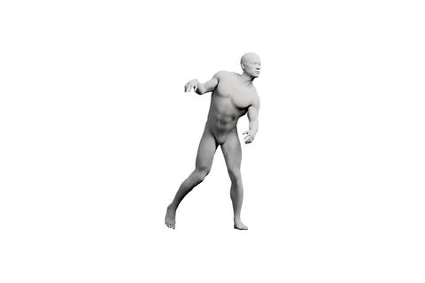 Mannequin running in studio Stock Illustration