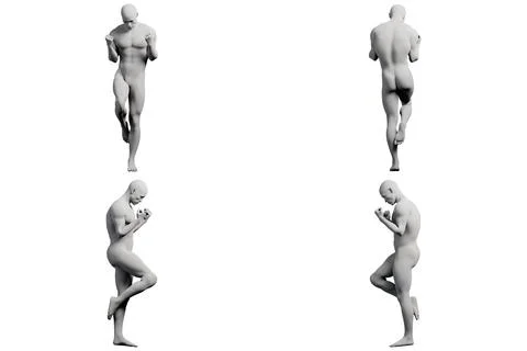 Mannequin running in studio Stock Illustration