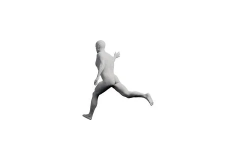 Mannequin running in white studio Stock Illustration