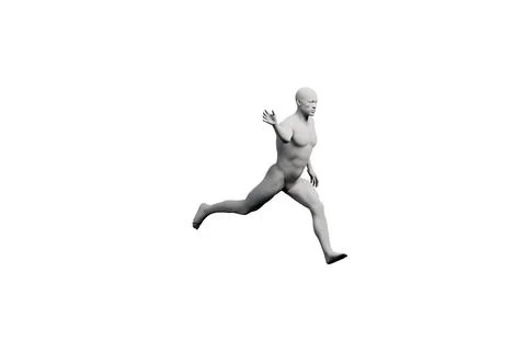 Mannequin running in white studio Stock Illustration